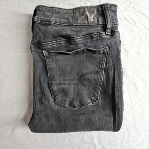 American Eagle 360° Super Stretch Hi-Rise Jeggings, Black, Size: 8 Long